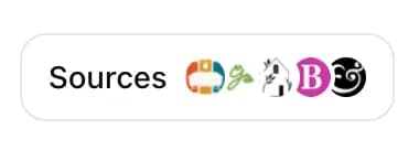 OpenAI’s published Sources button with publisher logos.